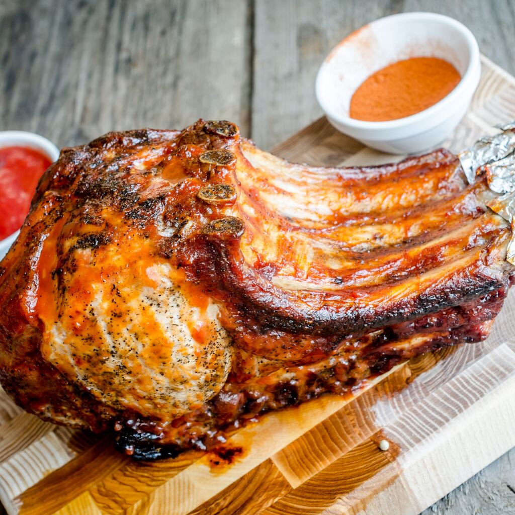 French Trimmed Pork Loin (10 Bone), Succulent Ready Prepared Roasting